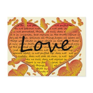 Love 1 Corinthians 13 Hearts postcard
