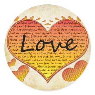 Love 1 Corinthians 13 Hearts sticker
