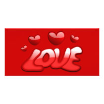 Love_2_Vector_Clipart bubbly hearts red shiny text Custom Photo Card