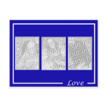 Love 3 photo template postcards