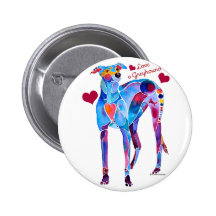 Love a Greyhound T Shirts and iPhone Covers Buttons