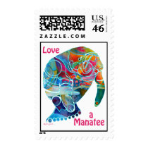 Love a Manatee Postage Stamps