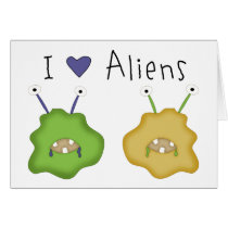 Love Alien Critters Cards