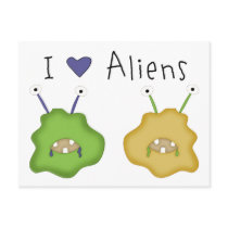 Love Alien Critters Postcard