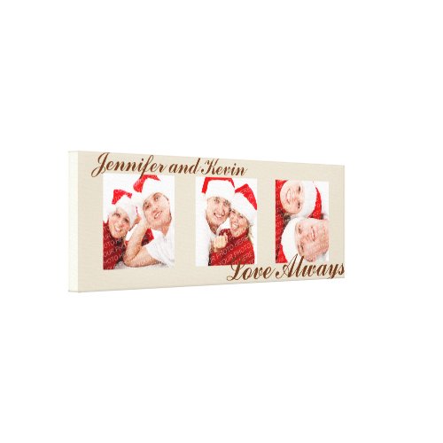Love Always custom triptych photo art taupe canvas wrappedcanvas