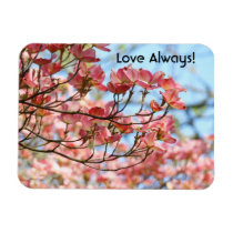 Love Always! magnets Pink Dogwood Flowers Blue Sky