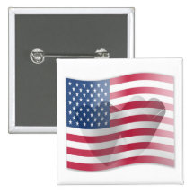 Love American Flag Button