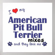 Love American Pit Bull Terrier Mixes (They) Poster