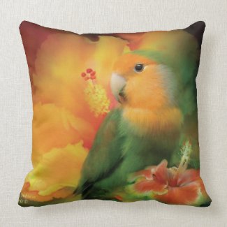 Love Among The Hibiscus Art Designer Pillow