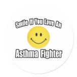 Love an Asthma Fighter Round Stickers