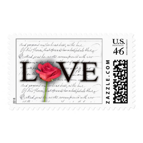 Love and a rose stamp