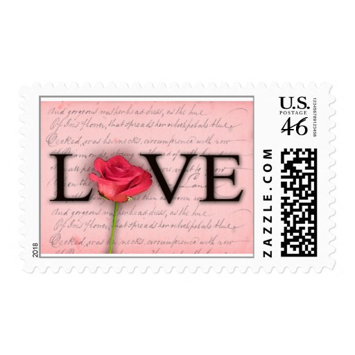 Love and a rose stamp