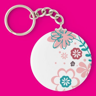 Love and Flowers Keychain Zazzle_keychain