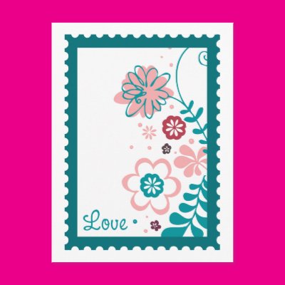 Love and Flowers Postcard Zazzle_postcard