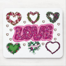 Love and Heart Wreaths mousepads by DoodleBugTees Love and Heart Wreaths mousepads