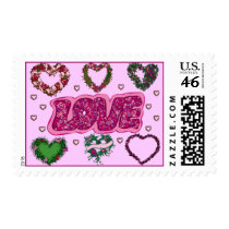 Love and Heart Wreaths postage by DoodleBugTees Love and Heart Wreaths postage