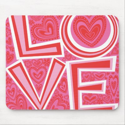 LOVE and HEARTS mouse pad by SBeise