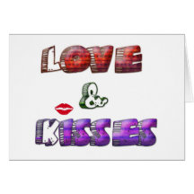 love and kisses greeting cards