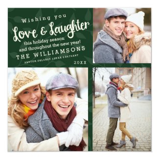 Love and Laughter Holiday Photo Christmas Card