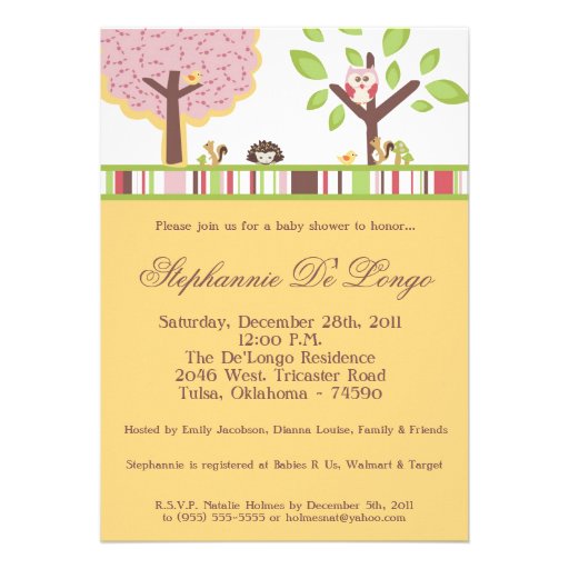Love and Nature Girl Woodla Baby Shower Invitation