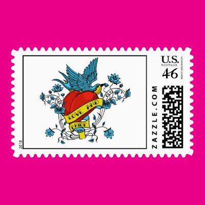 Love and Pride Tattoo Postage Zazzle_stamp Love and Pride Tattoo Postage Zazzle_stamp