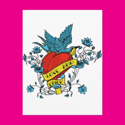 Love and Pride Tattoo Post Card Zazzle_postcard Love and Pride Tattoo Post Card Zazzle_postcard