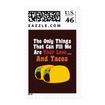 Love and Tacos Postage Stamp