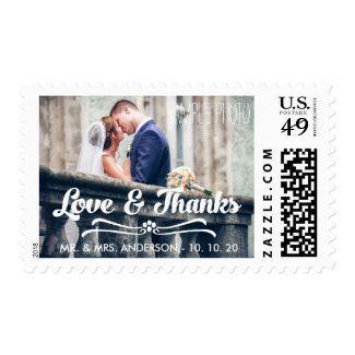 LOVE AND THANKS PHOTO THANK YOU POSTAGE STAMPS