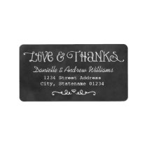 Love and Thanks Return Address | Black Chalkboard Personalized Address Labels