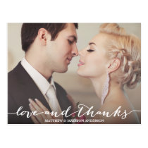 Love and Thanks Script Overlay Postcard