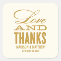 LOVE AND THANKS | WEDDING FAVOR LABELS STICKERS