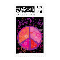 Love and the Peace Sign Postage Stamp
