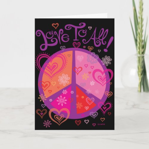 Love and the Peace Sign Valentine's Card card