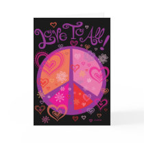 Love and the Peace Sign Valentine's Card
