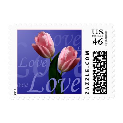 Love And Two Tulips Wedding Postage