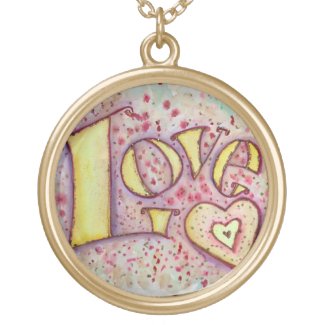 Love Art Word Painting Pendant Charm Necklace