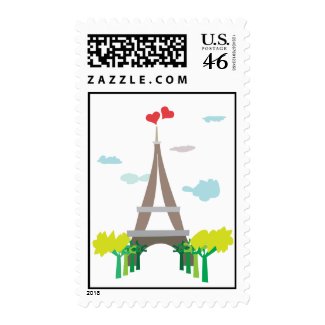 Love at Eiffel Tower Stamps