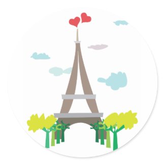 Love at Eiffel Tower Stickers