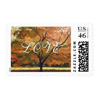 LOVE Autumn Wedding Fall Wedding Invitation Stamps