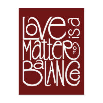 Love Balance White Postcard by floatinglemonstype Love Balance White Postcard