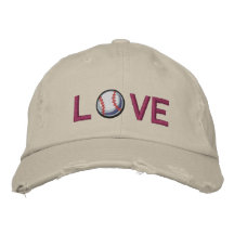 Love Baseball Embroidered Baseball Cap