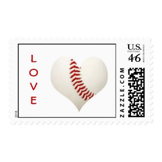Love Baseball Heart Postage Stamp