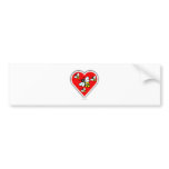 Love Bees (Four Bees Within Red Heart) Bumper Stickers