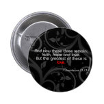 Love Bible Verse, Black/Red Button