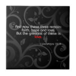 Love Bible Verse, Black/Red tiles