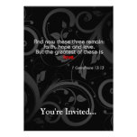 Love Bible Verse, Black/Red Invite