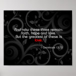 Love Bible Verse, Black/Red Poster