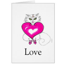 Love    "Big Hearted Kitty-Cat" Snowy heart Card