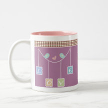 Love Bird Purple and Pink Mug