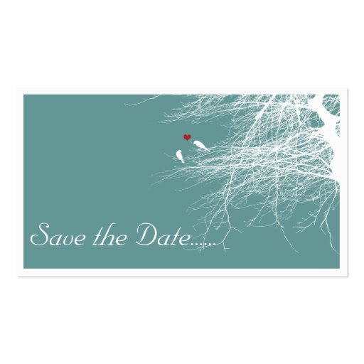 Love Birds 2, save the date mini cards Business Card Templates (front side)